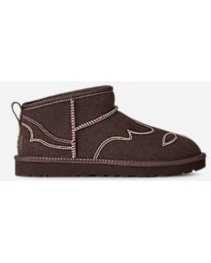 UGG Botte Classic Ultra Mini Western - Marron