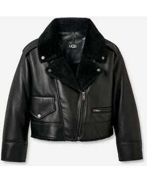 UGG Finnian Luxefluff Moto Jacket Polyester - Black