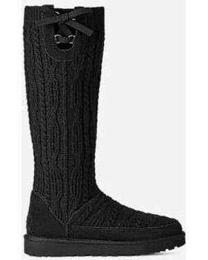UGG Classic Tall Cabelle Knit Boot - Noir