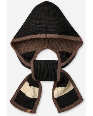 UGG Colorblock Hooded Scarf - Black