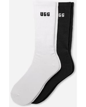 UGG Leander Logo Crew 2 Pack Cotton - Black