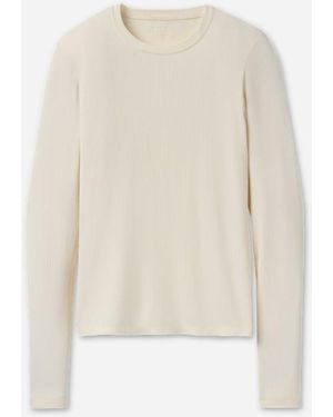 UGG Aidelene Long Sleeve Rib Tee Tops - White
