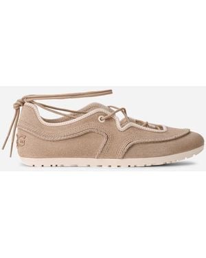 UGG Quill Ballet Trainer Sheepskin Shoes - Brown