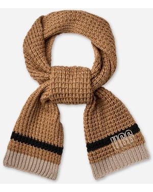 UGG Waffle Stripe Scarf - Brown
