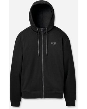 UGG Shiloh Full Zip Hoodie Polyester Tops - Black