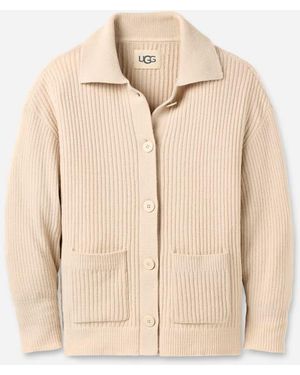 UGG Junipher Cardigan Lite Polyester/Recycled Materials Tops - Natural