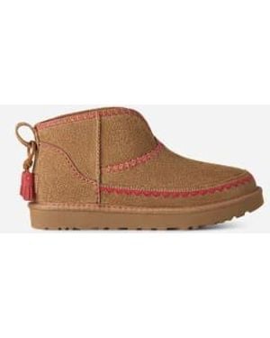 UGG Botte Ultra Mini Elaria À Surpiqûres - Marron