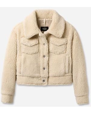 UGG Frankie Short Trucker Jacket Fleece - Natural