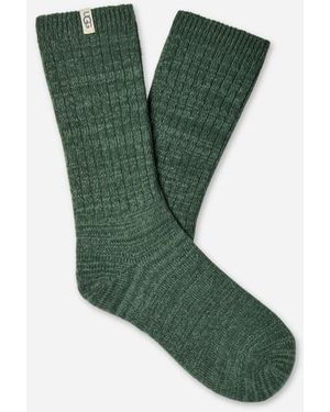 UGG Rib Knit Slouchy Crew Sock Polyester Blend/Recycled Materials - Green