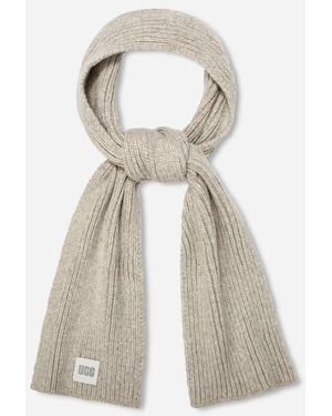 UGG Chunky Rib Scarf Knit Scarves - White