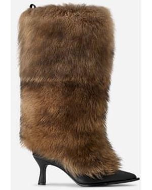 UGG Botte À Talon Et Fourrure Ambush - Marron
