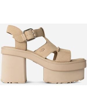 UGG New Heights Platform T-Strap Sandal For - Black