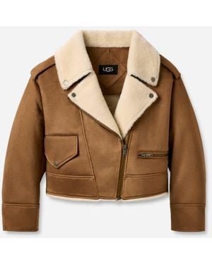 UGG Finnian Luxefluff Moto Jacket Polyester - Brown
