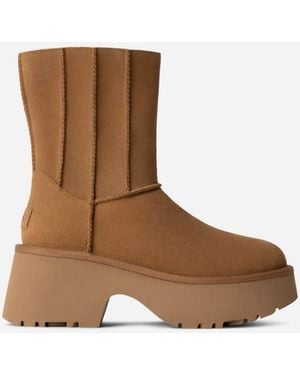UGG "Classic Twin Seam New Heights" Ankle Boots - Brown