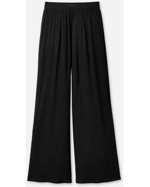 UGG Imogen Wide Leg Pant Rib Lenzing\U2122 Ecovero\U2122 Viscose Blend Bottoms - Black