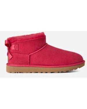 UGG Botte Ultra Mini Bailey Bow - Rouge