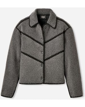 UGG Ellison Fluff Shell Jacket Fleece/Recycled Materials Tops - Gray
