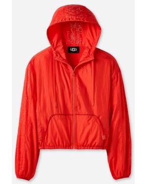 UGG Chiara Full-Zip Hooded Jacket Tops - Red