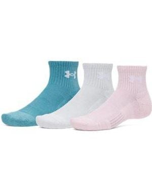Under Armour Ua Performance Cotton 3-pack Quarter Socks - Blue