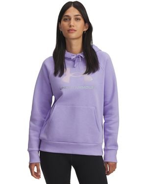 Under Armour Ua Rival Fleece Shimmer Hoodie - Purple
