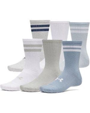 Under Armour Essential 6-Pack Crew Socks Fog Wind - Gray