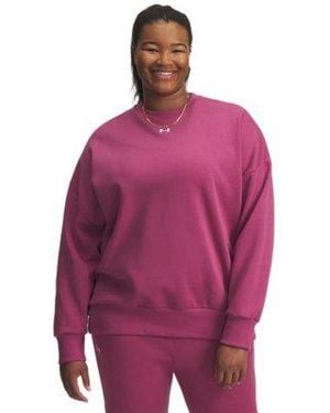 Under Armour Ua Rival Fleece Oversized Crew - Purple