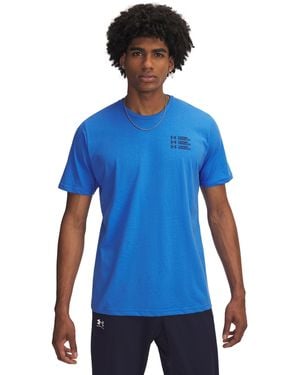 Under Armour Ua Triple Stack Left Chest Logo Short Sleeve - Blue