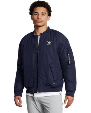 Under Armour Project Rock Bomber Jacket Castlerock in Blue for Men Lyst Canada