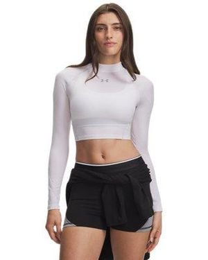 Under Armour Heatgear® Neolast Crop Mock Long Sleeve - White