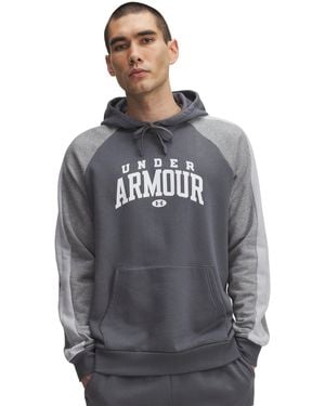 Under Armour Ua Rival Fleece Colorblock Hoodie - Gray