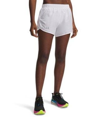 Under Armour Fly-By 3" Shorts Reflective - White