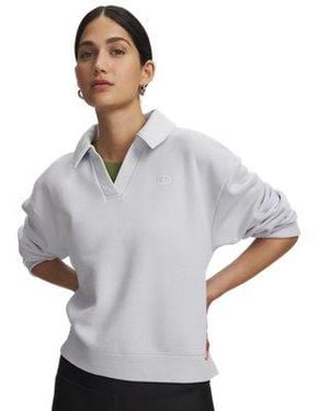 Under Armour Ua Rival Fleece Long Sleeve Polo - Grey