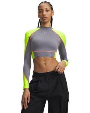 Under Armour Heatgear® Elite Crop Mock Long Sleeve - Grey