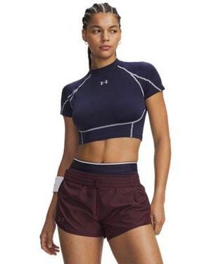 Under Armour Heatgear® Elite Crop Mock Short Sleeve - Blue