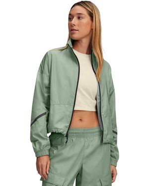 Under Armour Unstoppable Woven Sheen Jacket Silica Silica - Green