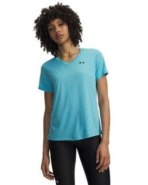 Under Armour Tech Twist V-Neck Short Sleeve Aegean Blackout - Blue