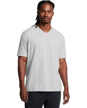 Under Armour Ua Icon Charged Cotton® V-neck Short Sleeve - White