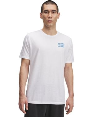 Under Armour Ua Triple Stack Left Chest Logo Short Sleeve - White