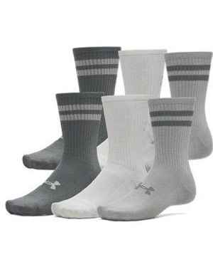 Under Armour Essential 6-Pack Crew Socks Titanium Titanium Clay - Gray