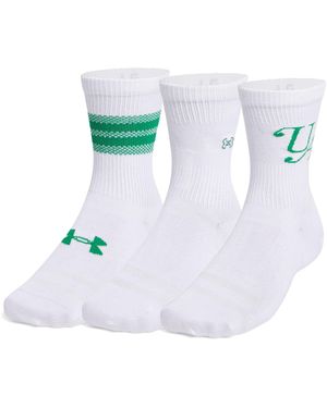 Under Armour Ua Sportstyle Cotton 3-pack Crew Socks - White