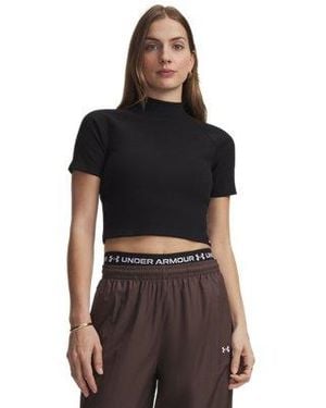 Under Armour Ua Rival Rib Mock Short Sleeve - Black
