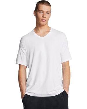 Under Armour Ua Icon Charged Cotton® V-neck Short Sleeve - White