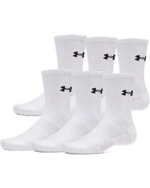 Under Armour Ua Performance Cotton 6-pack Crew Socks - White