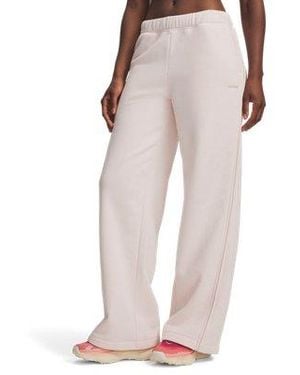 Under Armour Ua Icon Sama Fleece Wide Leg Pants - Pink