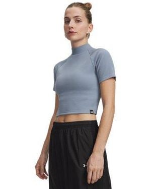 Under Armour Ua Rival Rib Mock Short Sleeve - Blue