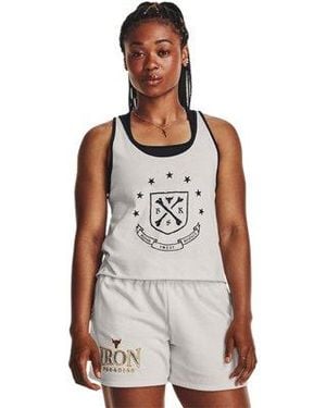 Under Armour Project Rock Arena Tank Clay - White