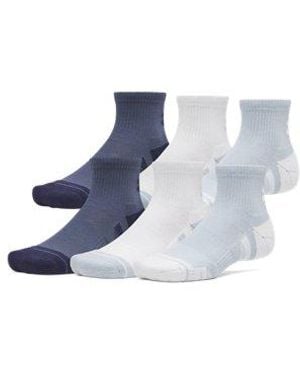 Under Armour Ua Performance Tech 6-pack Quarter Socks - Blue