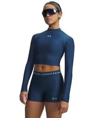 Under Armour Heatgear® Crop Mock Long Sleeve - Blue