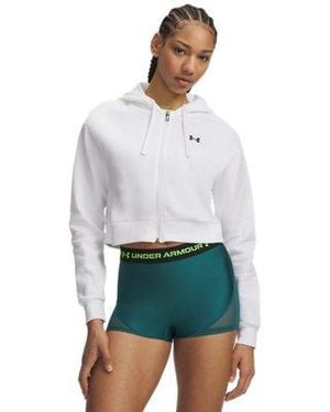 Under Armour Ua Rival Fleece Full-zip Crop Hoodie - White