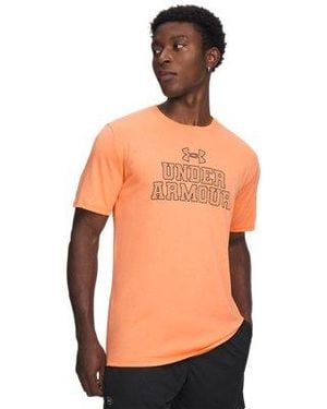 Under Armour Ua Mesh Wordmark Short Sleeve - Orange